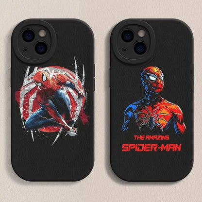Cartoon Groot Spiderman Phone Case Hard Leather For iPhone
