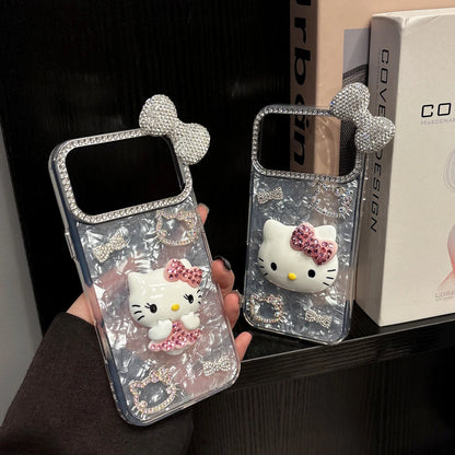 Cute Cartoon Sanrio Hello Kitty Bling Glitter Diamond Phone Case For iPhone