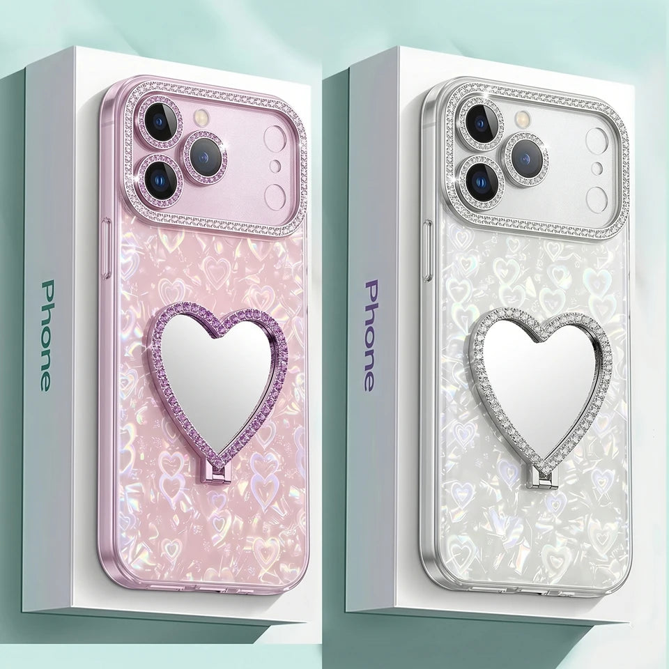 Heart Mirror Luxury Phone Case For iPhone