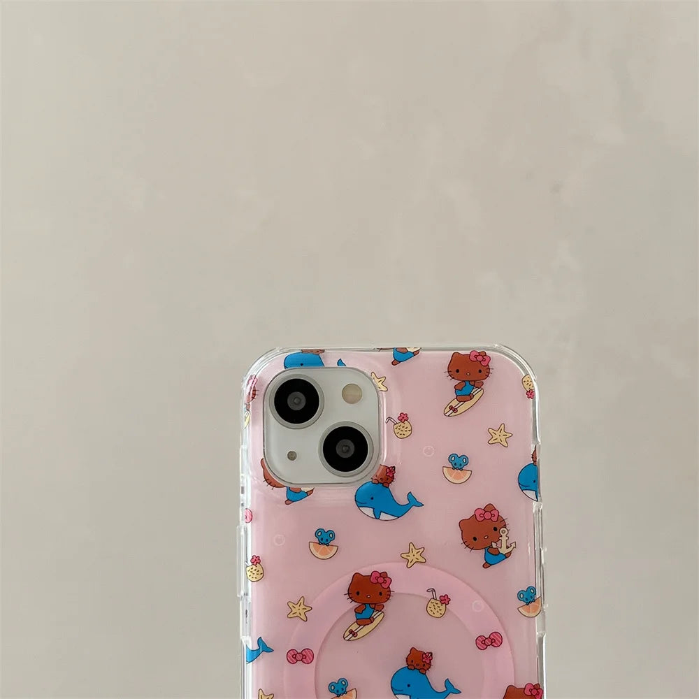 Hello Kitty Cat Magnetic Stand Pink Phone Case