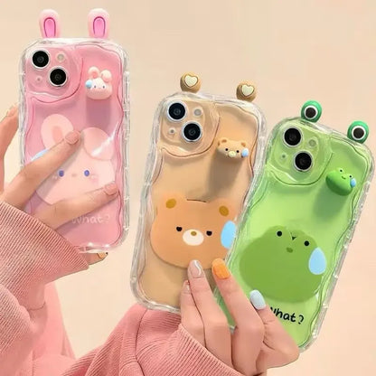 3D Ear Panda Frog Pendant Phone Case for IPhone