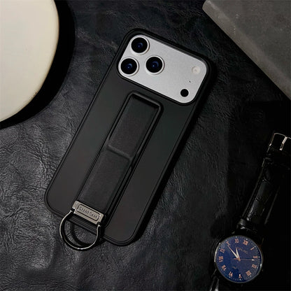 Metal Ring Wrist Strap Bracket Phone Case For iPhone