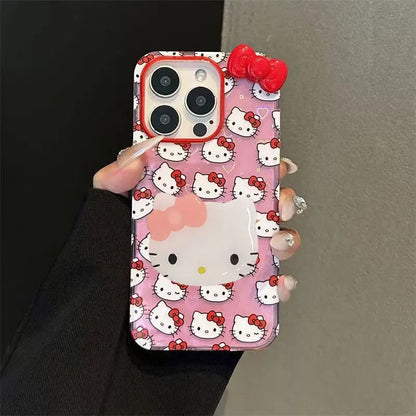 Hello Kitty Full Screen Face Pink Phone Case For iPhone