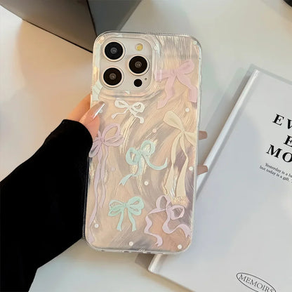 Dopamine Colored Bow Phone Cases For iPhone