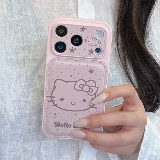 Cute Sanrio Hello Kitty Leather Pink Phone Case For iPhone