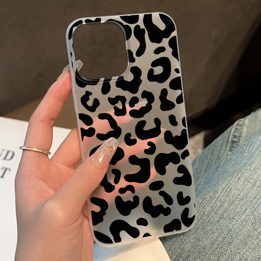 Black Leopard Print Phone Case For iPhone