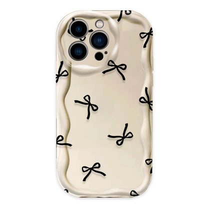 Black Bowknot Heart Phone Case For iPhone