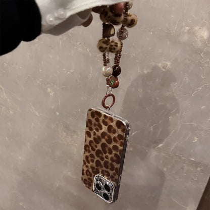 Luxury Bling Glitter Leopard Print with Lanyard Phone Case For iPhone