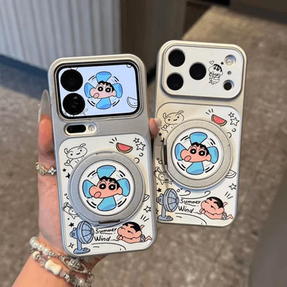 Crayon Shin-Chan Electric Fan Phone Case For iPhone