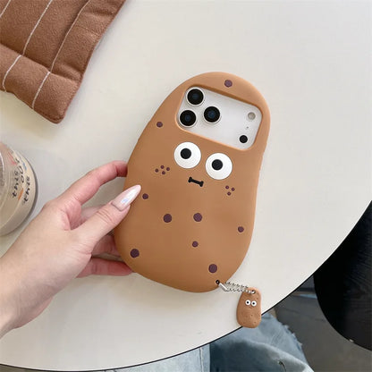 3D Cute Cartoon Funny Potato Soft Silicone Phone Case For iPhone