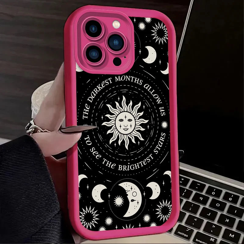 Retro Moon Sun God Phone Case For iPhone