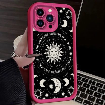 Retro Moon Sun God Phone Case For iPhone