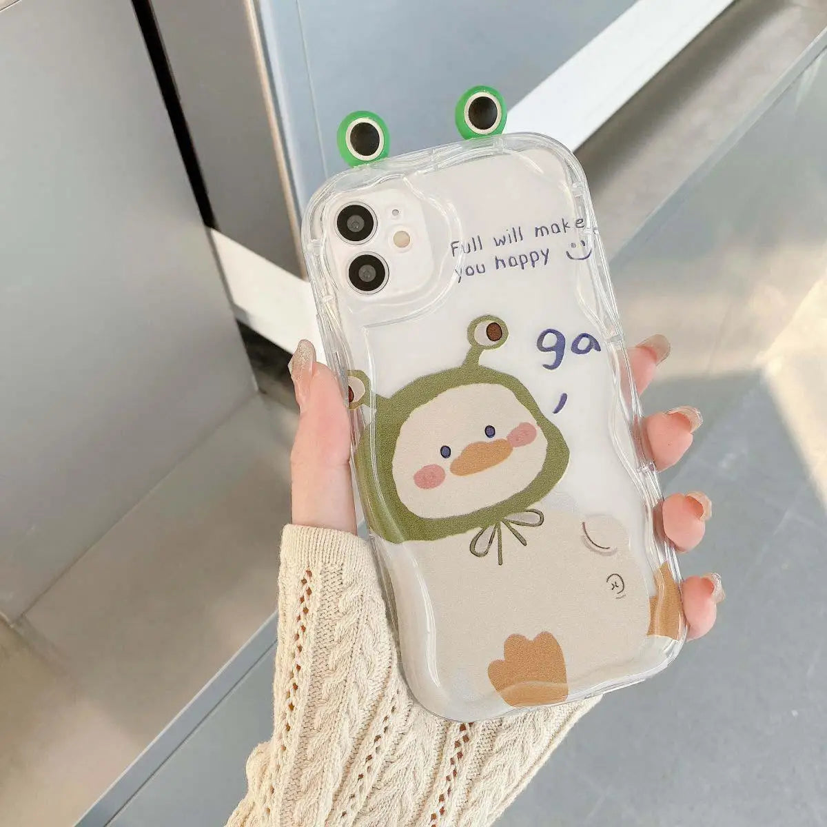 Cute 3D Bear Duck Frog Eyes Ears Soft Phone Case For IPhone