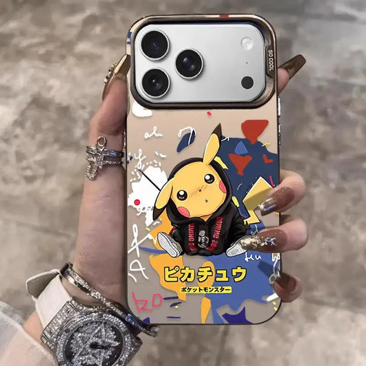 Cute Pikachu Fashion Coat Phone Case For iPhone