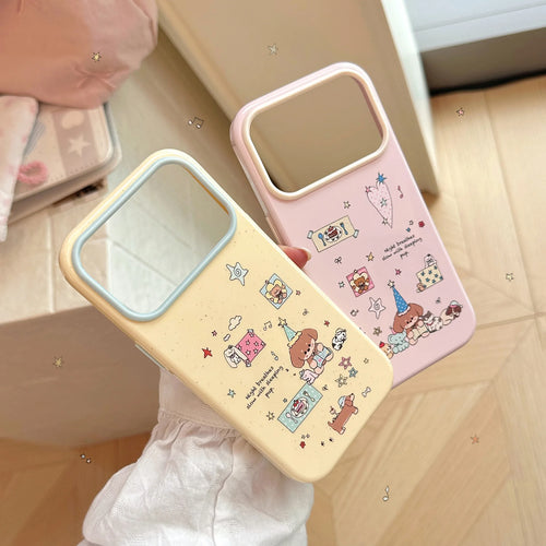 Korean Cartoon Puppy Party Graffiti Pattern Phone Case For iPhone