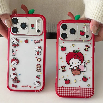 Cute IMD Red Apple 3D Kitty Phone Case For iPhone