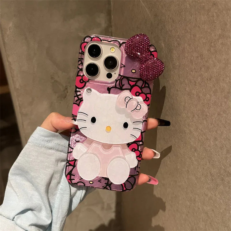 Hello Kitty Diamond Bow Phone Case For iPhone