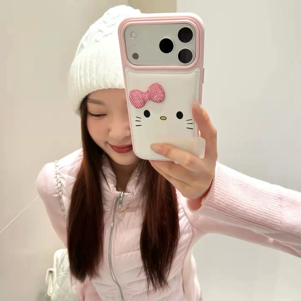 Kawaii Sanrio HelloKitty Plush Strap Phone Case For iPhone