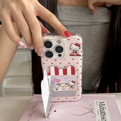 Cute Kitty Mirror Holder Hot Sale Phone Case For iPhone