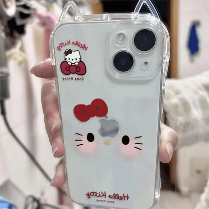 Anime Peripheral Cat Pattern Tpu All Inclusive Transparent Phone Case, Suitable For iPhone