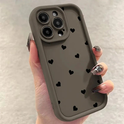 Luxury Black Full Screen Love Heart Phone Case