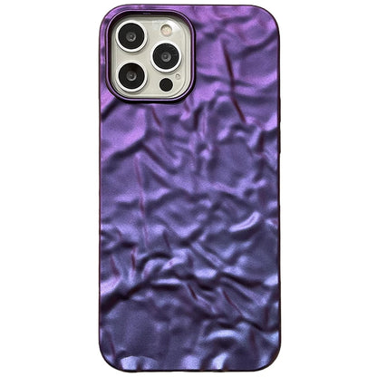 Plating Metal Color Silver Tin Foil Pleats Phone Case