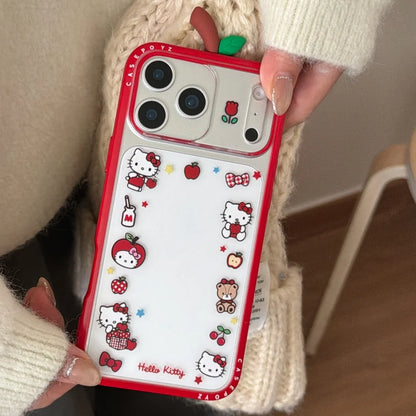 Cute IMD Red Apple 3D Kitty Phone Case For iPhone