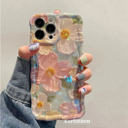 Luxury Flower Pattern Laser Phone Case