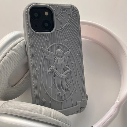 3D Classical Art Angel Statue Case Retro Girl Phone Case
