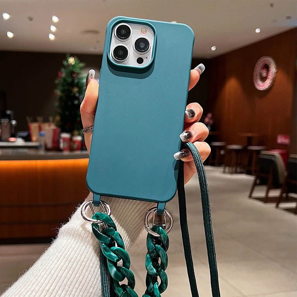 Crossbody Lanyard Cord Soft Acrylic Bracelet Case For iPhone