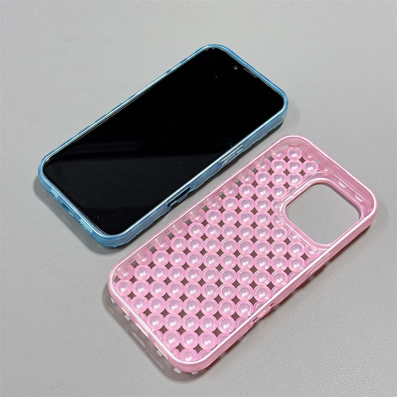Fashion Macaron Color Pearl Beads Phone Case
