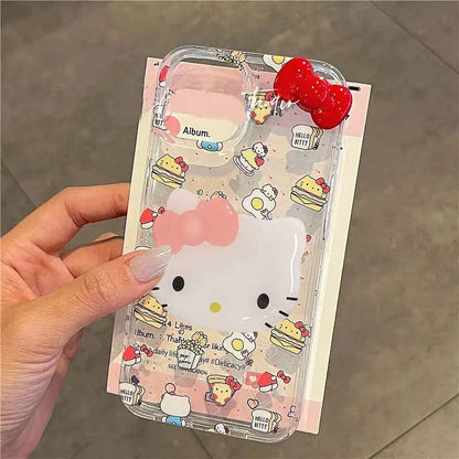 Hello Kitty Bow Stand Cake Cute Phone Case For iPhone