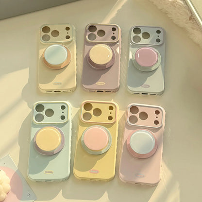 Korean Macaron Candy Colors Bracket Magnetic Phone Case For iPhone