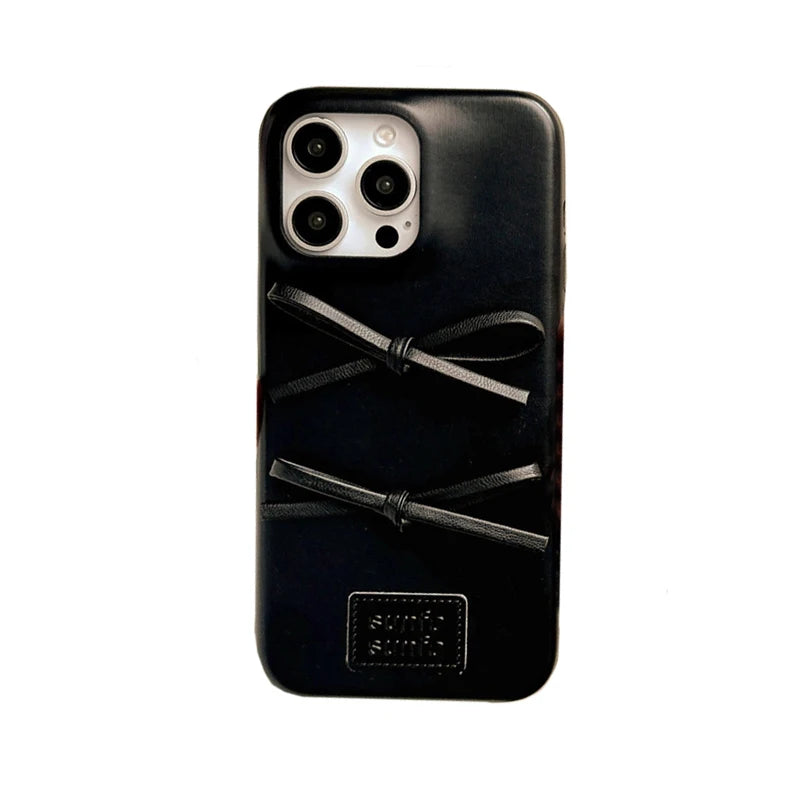 Retro Fashion Lovely Bowknot Leather Phone Case