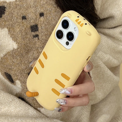Sweet Cute Cat Tail Yellow Silicone Phone Case