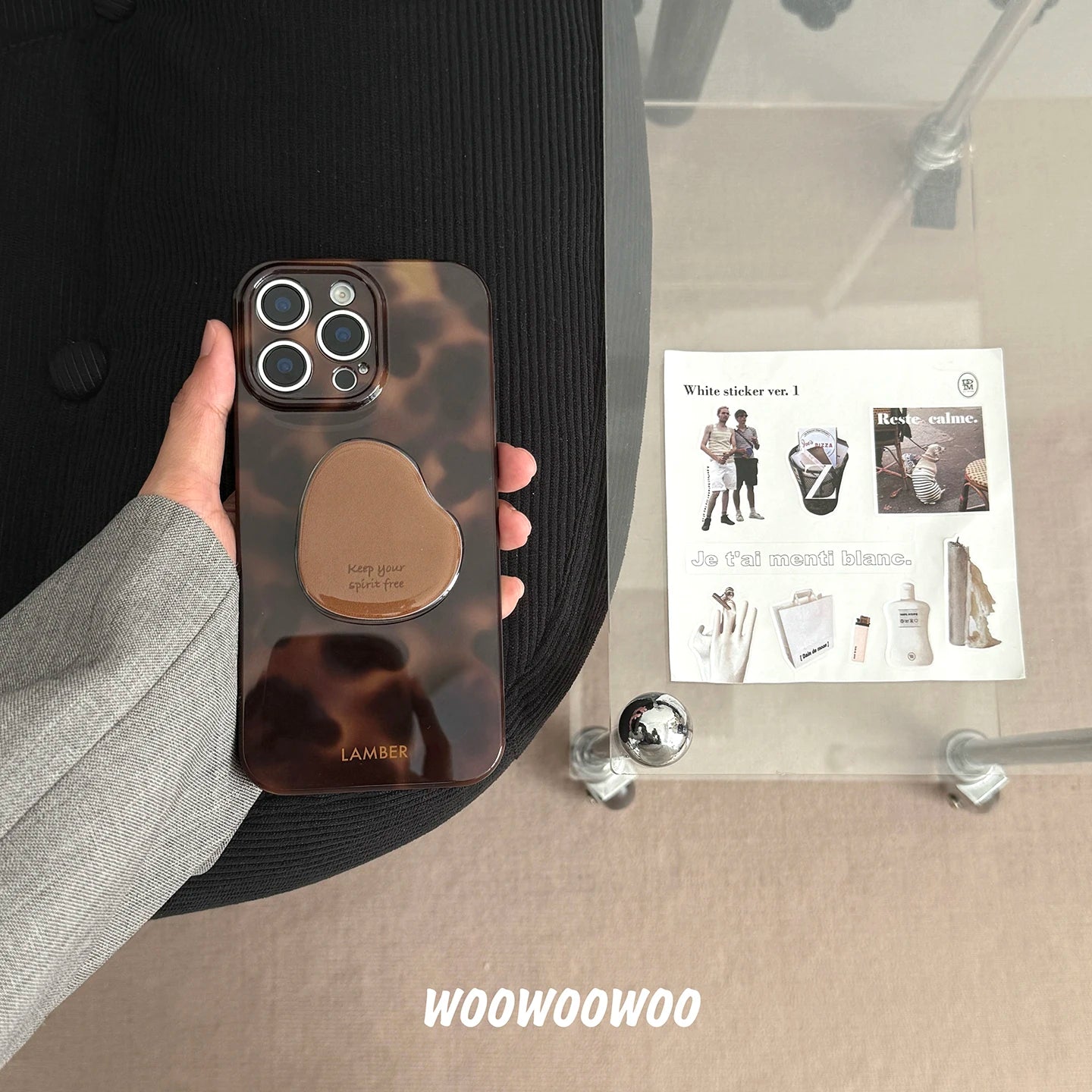 Stylish Personality Black Brown Amber Iceberg Pattern Magnetic With Holder Phone Cover Case For iPhone