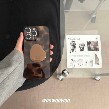 Stylish Personality Black Brown Amber Iceberg Pattern Magnetic With Holder Phone Cover Case For iPhone