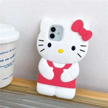 Hello Kitty Cartoon 3D Bow Phone Case For iPhone