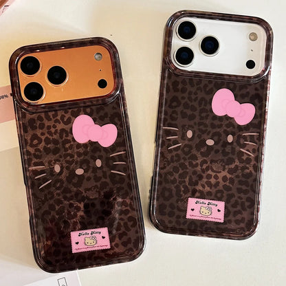 All Inclusive Leopard Print Kitty Emoji Case Phone Case For iPhone