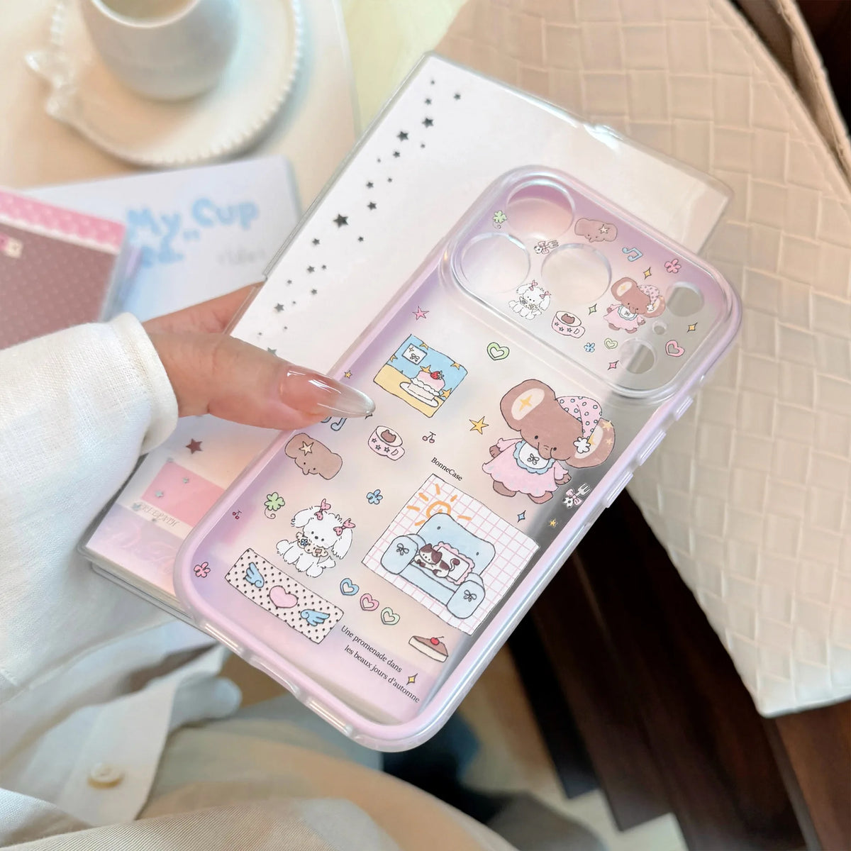 Korean Frosted Cartoon Elephant Pets Label Pattern Phone Case For iPhone