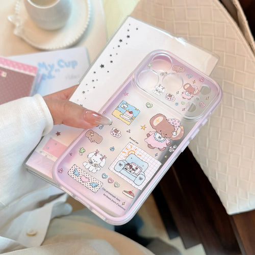 Korean Frosted Cartoon Elephant Pets Label Pattern Phone Case For iPhone