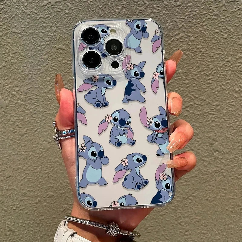 Stitch Full Screen Shy Cute Phone Case For iPhone