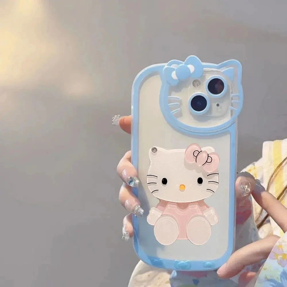 Hello Kitty Kawaii Head Mirror Phone Case For iPhone