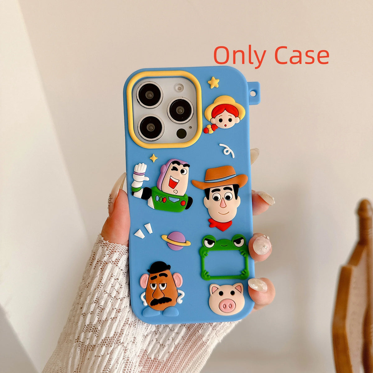 3D Cartoon Big Eyed Frog Toy Family Phone Case For iPhone