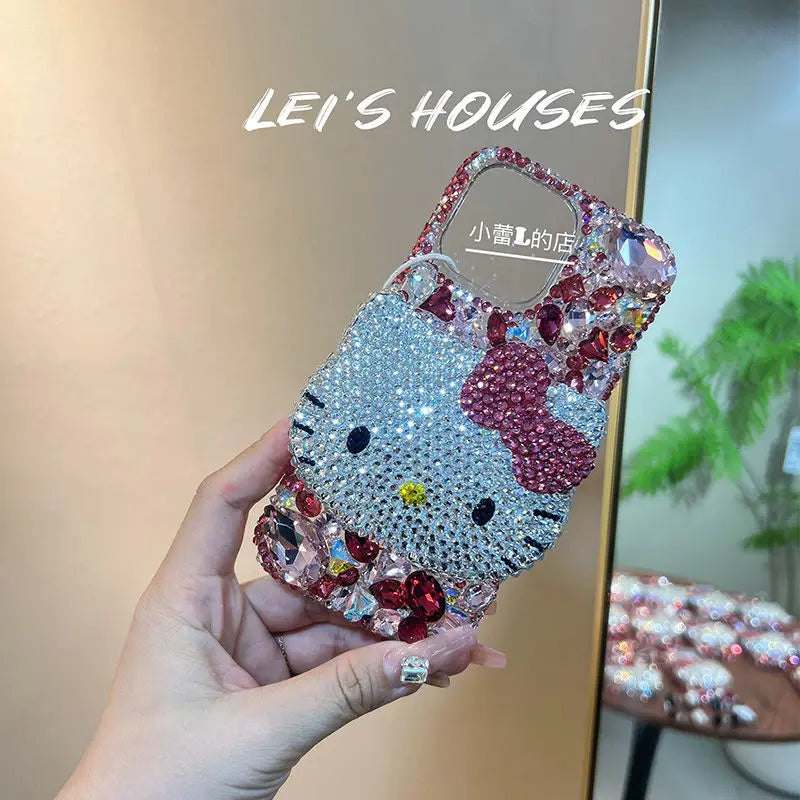 Kawaii Hello Kitty Full Drill Mobile Phone Case For iPhone