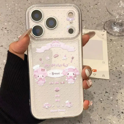 Cute Anime Cartoon Rabbit Transparent Phone Case Protective Cover For iPhone