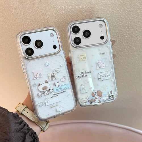 Korean Graffiti Cartoon Animals Pattern Phone Case For iPhone