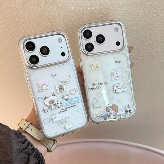 Korean Graffiti Cartoon Animals Pattern Phone Case For iPhone