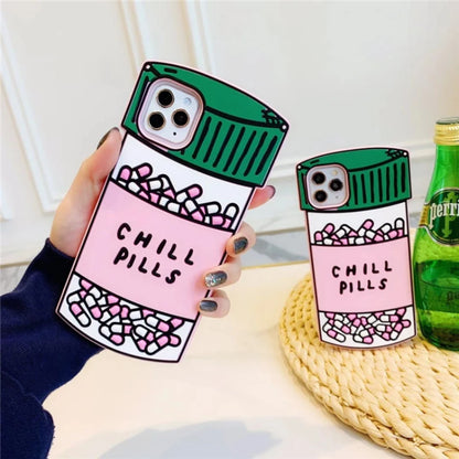 Creative 3D Cartoon Pills Bottle Soft Silicone Phone Case For iPhone