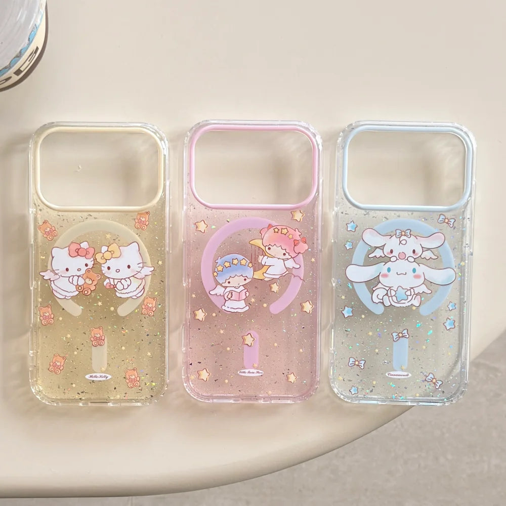 Cute Cartoon Kitty My Melody Cute Kuromi Pudding Dog Phone Case For iPhone